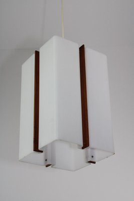 Acrylic Glass and Teak Ceiling Light attributed to Rupert Nikoll, 1950s-ZWH-1408682