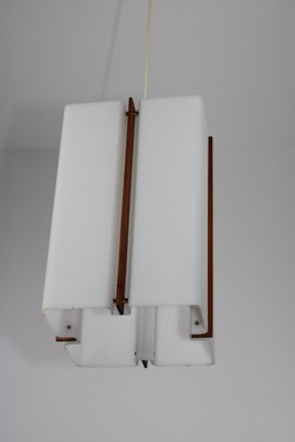 Acrylic Glass and Teak Ceiling Light attributed to Rupert Nikoll, 1950s-ZWH-1408682