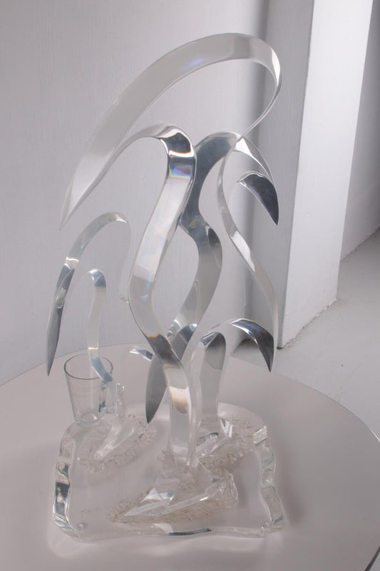 Acrylic Glass Bird Sculpture by Hivo Van Teal, 1980s