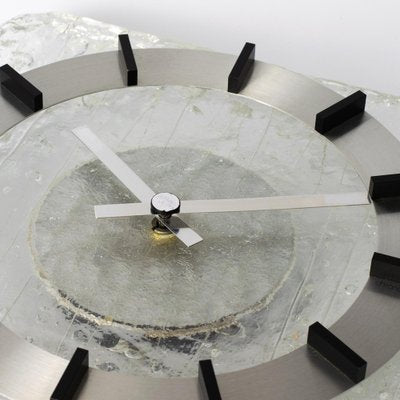 Acrylic Glass & Brushed Aluminium Wall Clock from Kienzle, 1970s-IXK-1185284