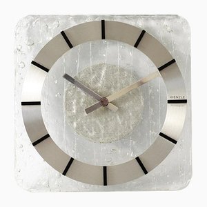 Acrylic Glass & Brushed Aluminium Wall Clock from Kienzle, 1970s-IXK-1185284