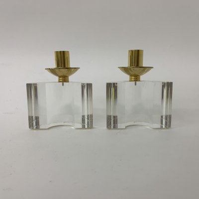 Acrylic Glass Candleholders, 1970s, Set of 2-BGP-1338636