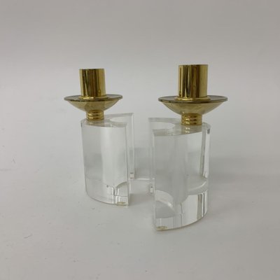 Acrylic Glass Candleholders, 1970s, Set of 2-BGP-1338636