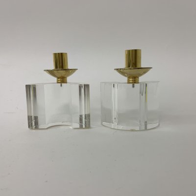 Acrylic Glass Candleholders, 1970s, Set of 2-BGP-1338636