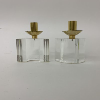 Acrylic Glass Candleholders, 1970s, Set of 2-BGP-1338636