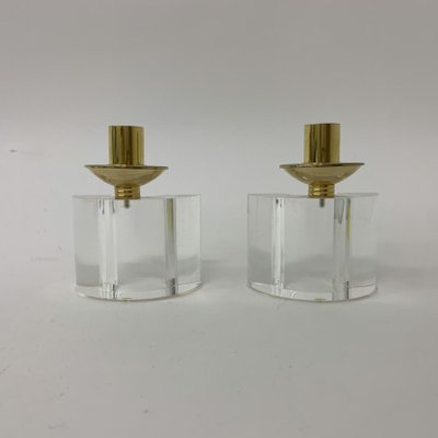 Acrylic Glass Candleholders, 1970s, Set of 2-BGP-1338636