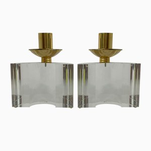 Acrylic Glass Candleholders, 1970s, Set of 2-BGP-1338636