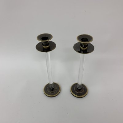 Acrylic Glass Caravell Candle Sticks, 1970s, Set of 2-BGP-1223837