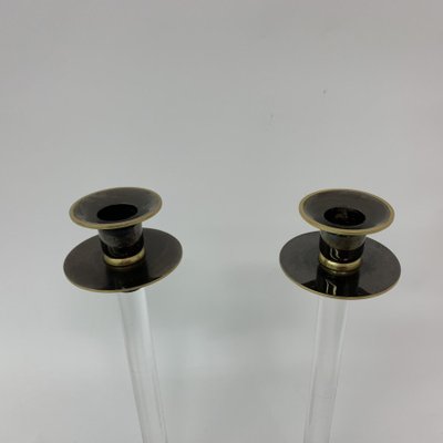 Acrylic Glass Caravell Candle Sticks, 1970s, Set of 2-BGP-1223837