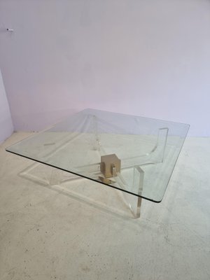 Acrylic Glass Coffee Table with Square Glass Top-GNW-1138414