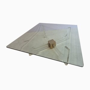 Acrylic Glass Coffee Table with Square Glass Top-GNW-1138414