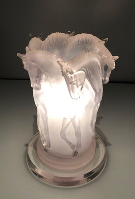 Acrylic Glass Horses Lamp in the the style of Lalique-BA-1365380