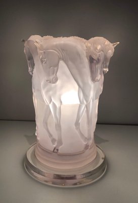 Acrylic Glass Horses Lamp in the the style of Lalique-BA-1365380