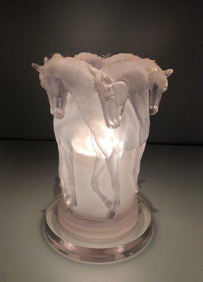 Acrylic Glass Horses Lamp in the the style of Lalique-BA-1365380