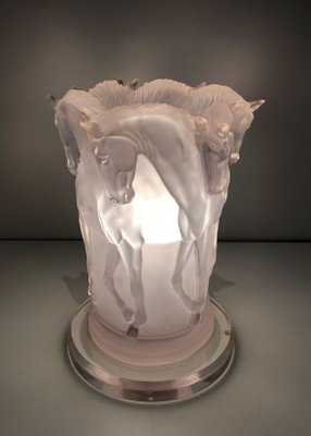 Acrylic Glass Horses Lamp in the the style of Lalique-BA-1365380