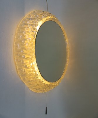 Acrylic Glass Illuminated Round Wall Mirror from Hillebrand, 1970s-EY-702888