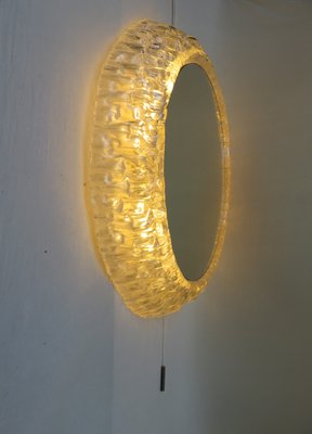 Acrylic Glass Illuminated Round Wall Mirror from Hillebrand, 1970s-EY-702888