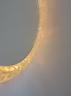 Acrylic Glass Illuminated Round Wall Mirror from Hillebrand, 1970s-EY-702888