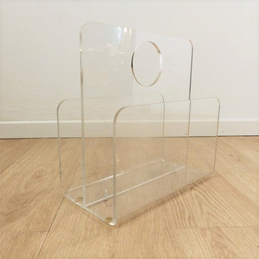 Acrylic Glass Magazine Rack, 1970s