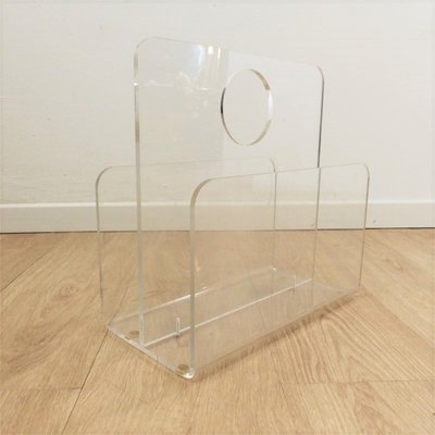 Acrylic Glass Magazine Rack, 1970s-WK-842624