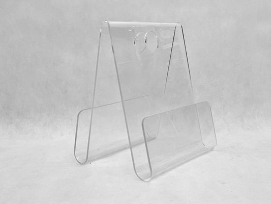 Acrylic Glass Magazine Rack, 1970s