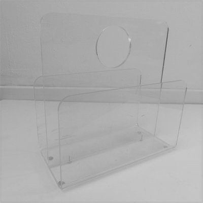 Acrylic Glass Magazine Rack, 1970s-WK-842624