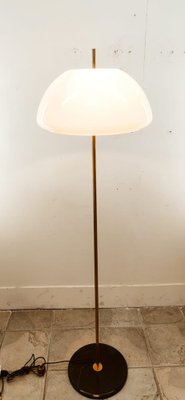 Acrylic Glass, Marble & Brass Floor Lamp-QLH-1292959