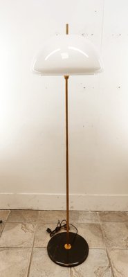 Acrylic Glass, Marble & Brass Floor Lamp-QLH-1292959