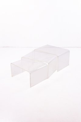 Acrylic Glass Nesting Side Tables, 1970s, Set of 3-EZZ-1410816