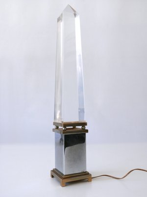 Acrylic Glass Obelisk Table Lamps by Sandro Petti for Maison Jansen, France, Set of 2-WPT-1007487