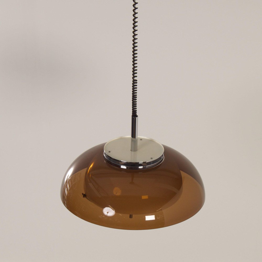 Acrylic Glass Pendant Lamp with Pull Handle from Dijkstra, 1970s