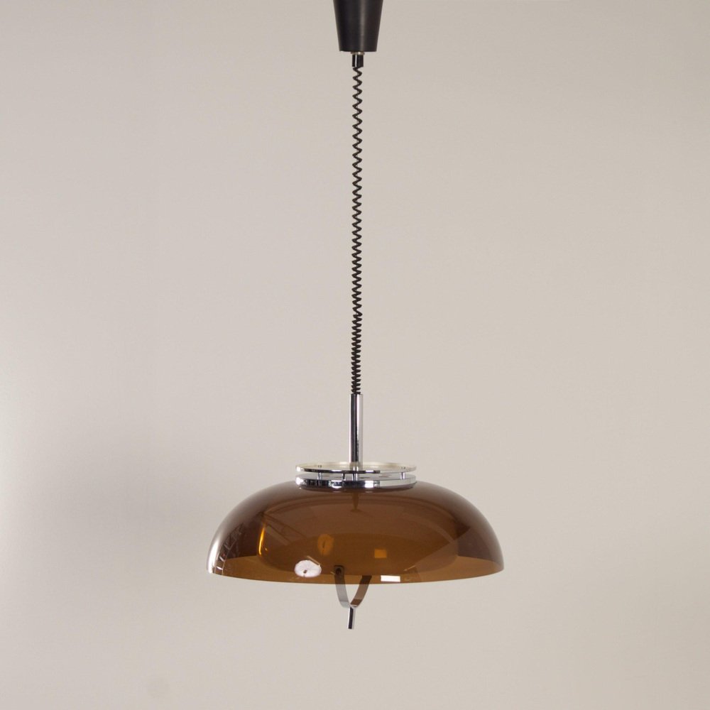 Acrylic Glass Pendant Lamp with Pull Handle from Dijkstra, 1970s