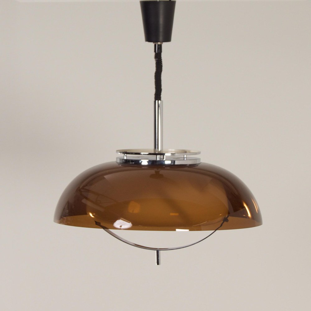 Acrylic Glass Pendant Lamp with Pull Handle from Dijkstra, 1970s