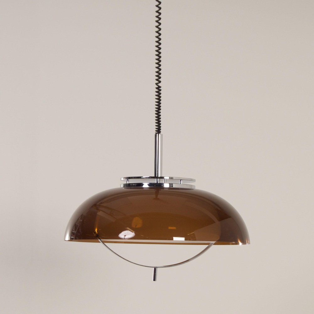 Acrylic Glass Pendant Lamp with Pull Handle from Dijkstra, 1970s