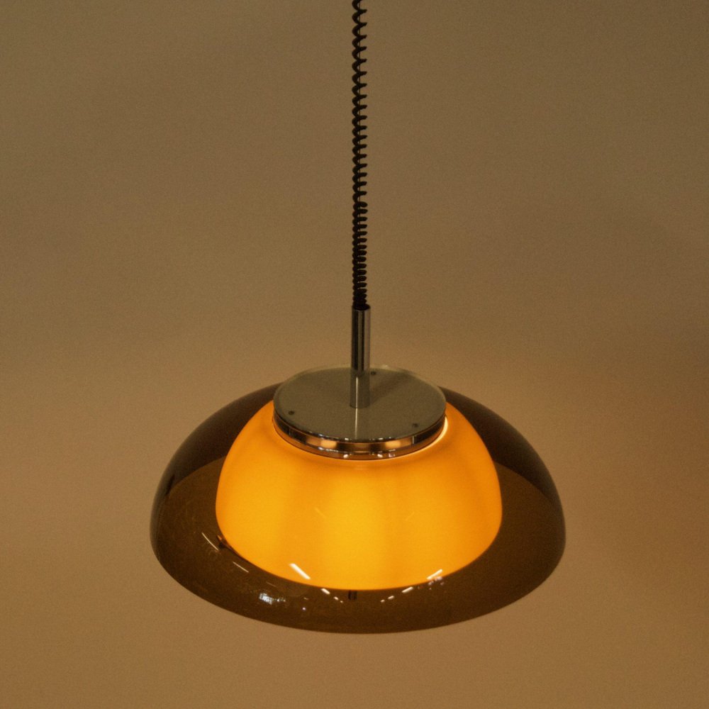 Acrylic Glass Pendant Lamp with Pull Handle from Dijkstra, 1970s