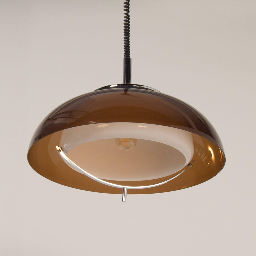 Acrylic Glass Pendant Lamp with Pull Handle from Dijkstra, 1970s