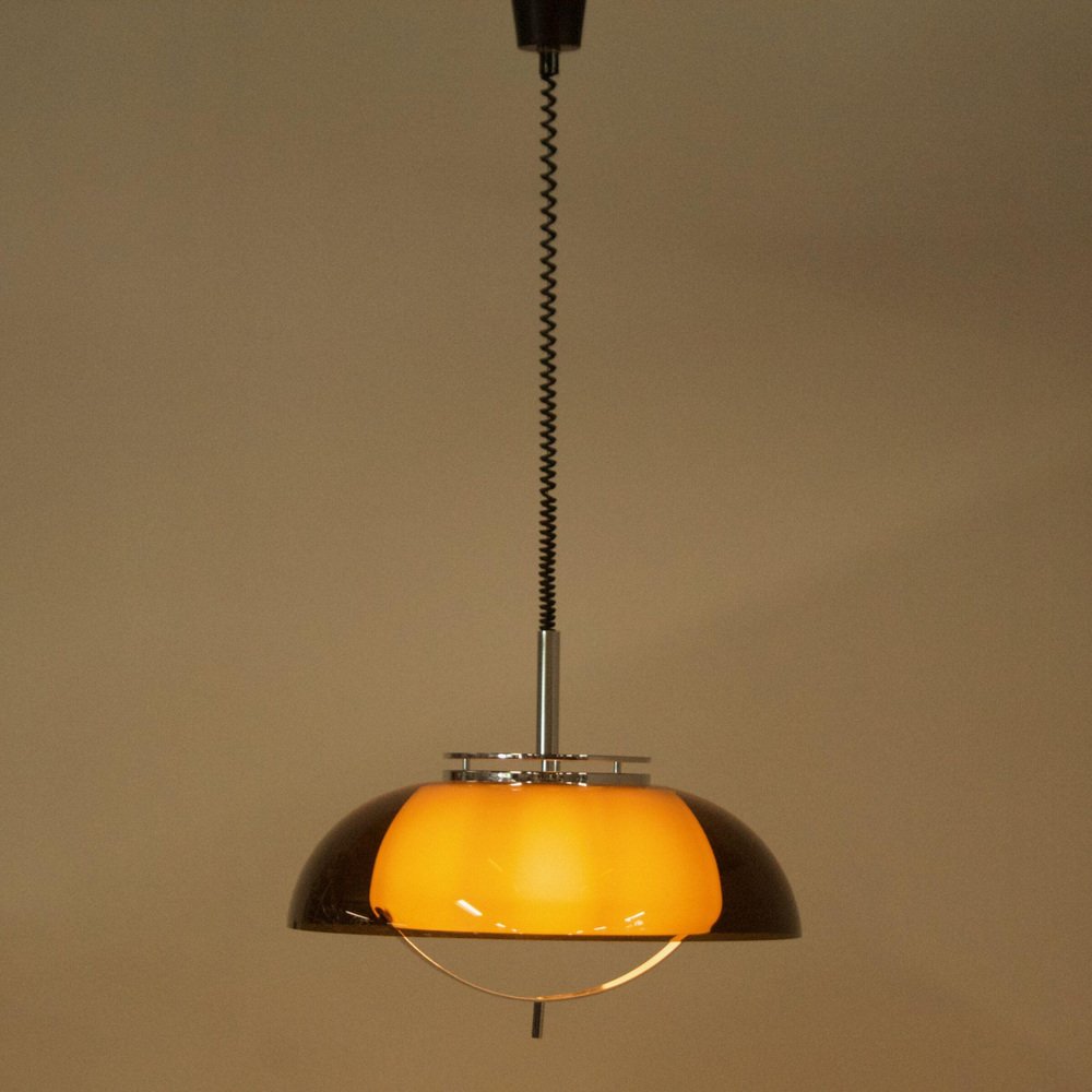 Acrylic Glass Pendant Lamp with Pull Handle from Dijkstra, 1970s