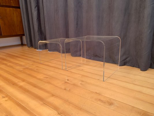 Acrylic Glass Tables, France, 1970s, Set of 2-VQM-1436263