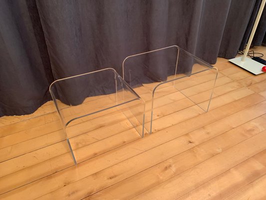 Acrylic Glass Tables, France, 1970s, Set of 2-VQM-1436263