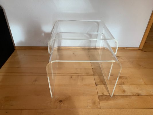 Acrylic Glass Tables, France, 1970s, Set of 2-VQM-1436263