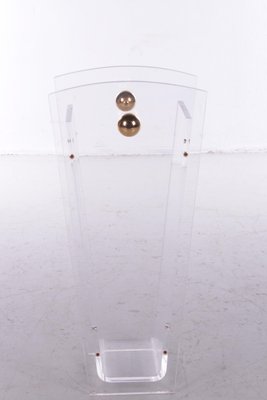 Acrylic Glass Umbrella Stand with Brass Accents by Charles Hollis Jones, 1970s-EZZ-1112805