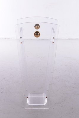 Acrylic Glass Umbrella Stand with Brass Accents by Charles Hollis Jones, 1970s-EZZ-1112805