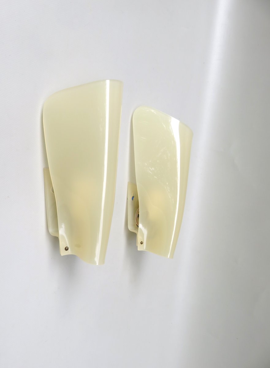 Acrylic Glass Wall Lights by Hanns Hoffmann for Hl Lights, 1960s, Set of 2