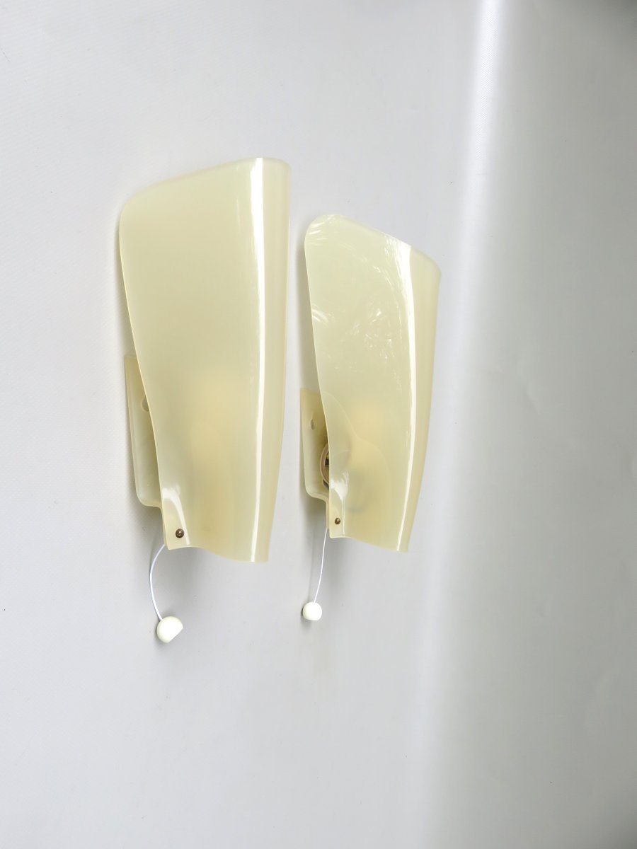 Acrylic Glass Wall Lights by Hanns Hoffmann for Hl Lights, 1960s, Set of 2