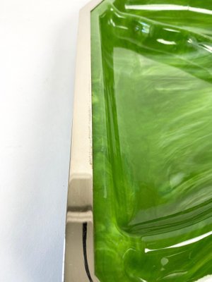 Acrylic Marble Effect & Green Chrome Centerpiece, Italy, 1970s-LYQ-1171534