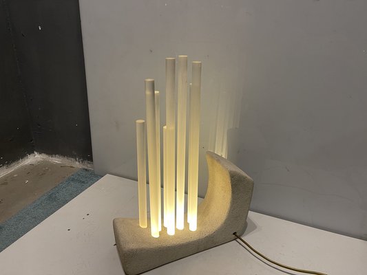 Acrylic Stone Table Lamp, 1980s-JJC-1445267