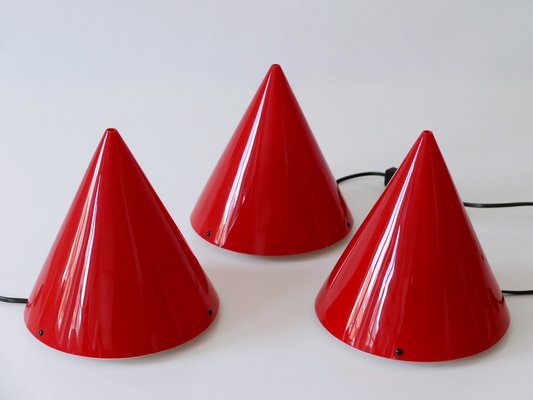 Acrylic Table Lamps or Cone Sconces by Verner Panton for Poly Thema, Set of 3-WPT-1293015