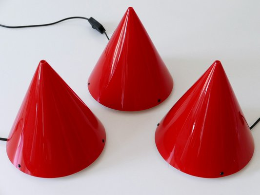 Acrylic Table Lamps or Cone Sconces by Verner Panton for Poly Thema, Set of 3-WPT-1293015