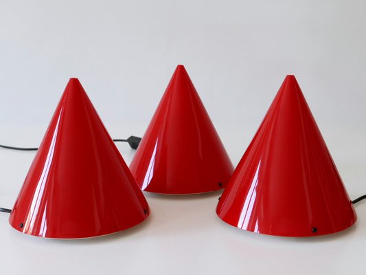 Acrylic Table Lamps or Cone Sconces by Verner Panton for Poly Thema, Set of 3-WPT-1293015