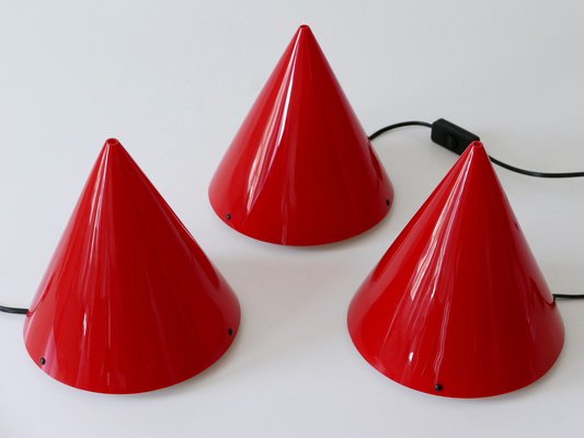 Acrylic Table Lamps or Cone Sconces by Verner Panton for Poly Thema, Set of 3-WPT-1293015